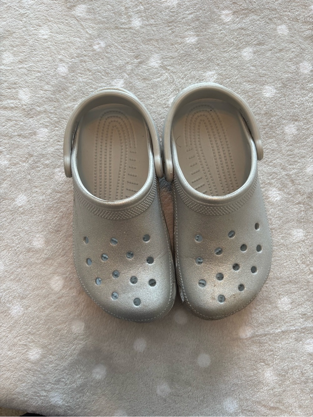 Women’s Metallic Silver Clog Shoes - Comfortable Slip-On